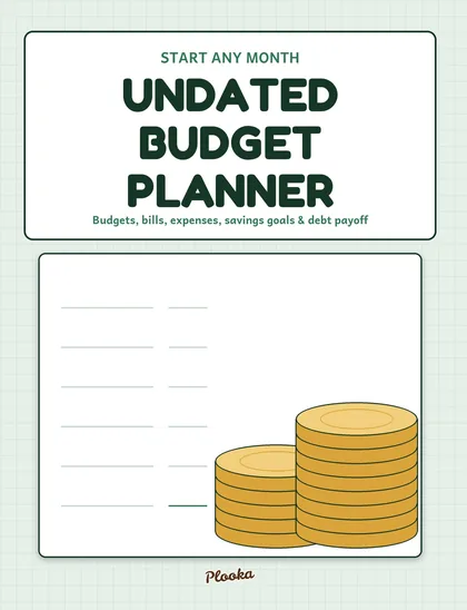 Undated Monthly Budget Planner cover
